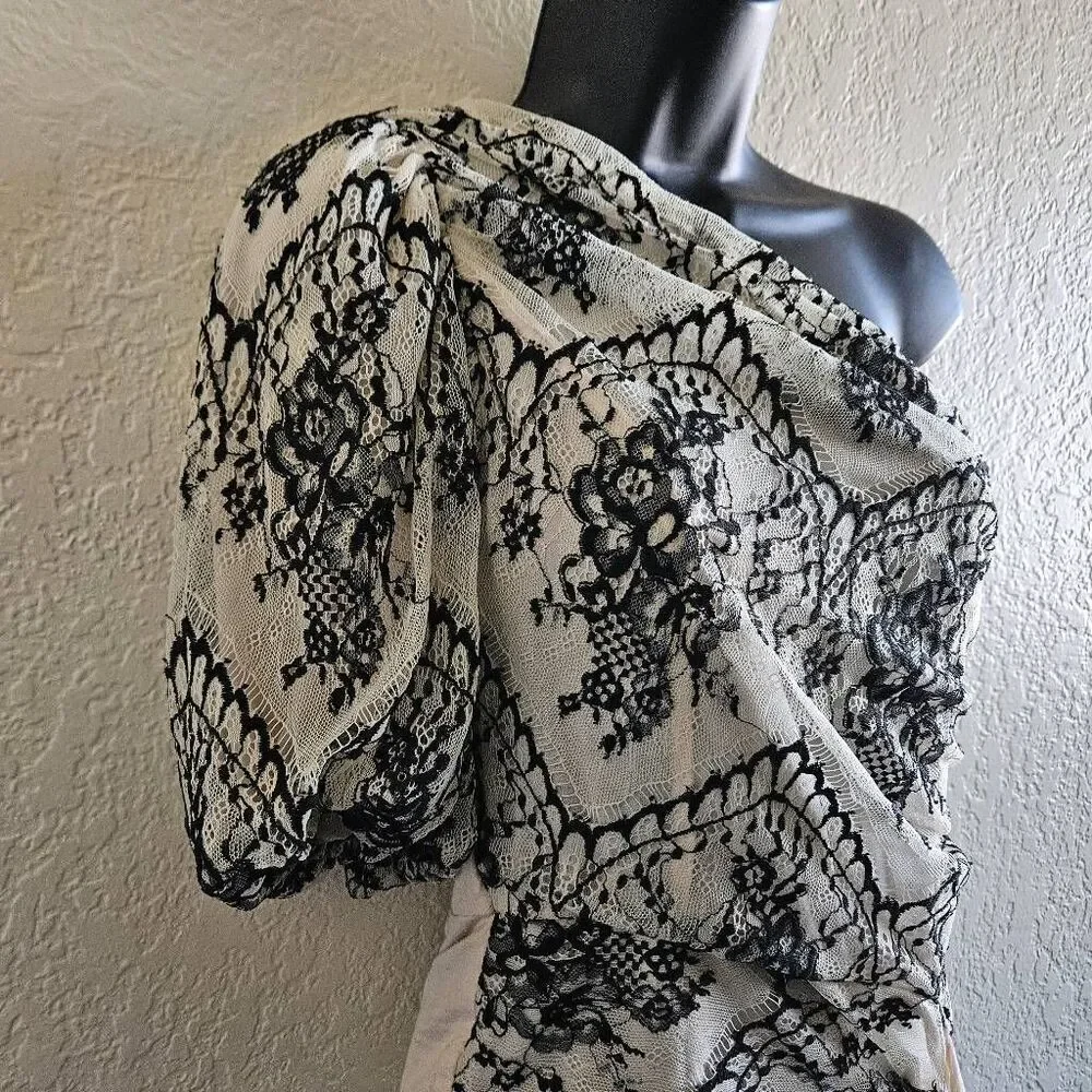 Anthropologie Dolan One-Shoulder Lace Top - Picture 3 of 11